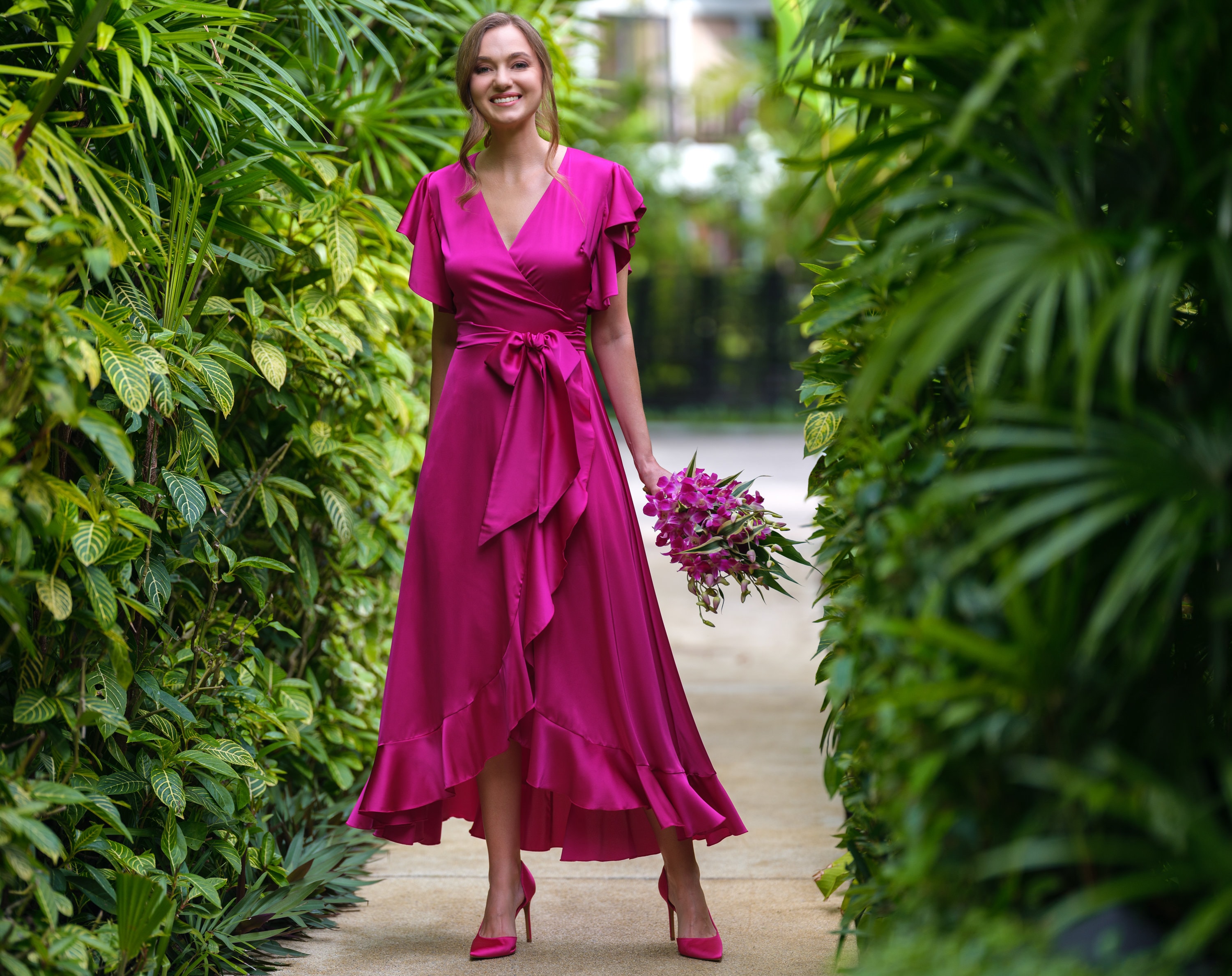 Silk wrap dress trending